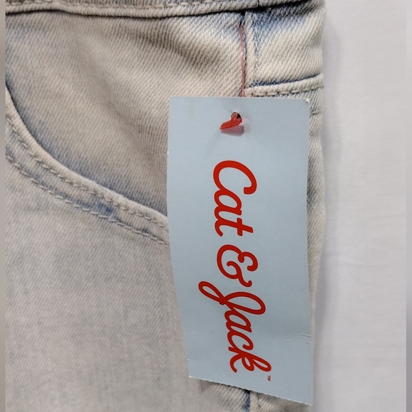 NWT Cat & Jack Girls’ Light Wash Denim Jean Pants Buckle Overalls XL Blue - Picture 5 of 8